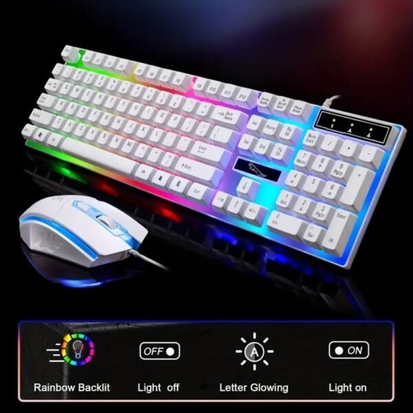 Gaming Keyboard Mouse Set Rainbow LED Wired USB For PC Laptop PS4  One 360UK - Image 9