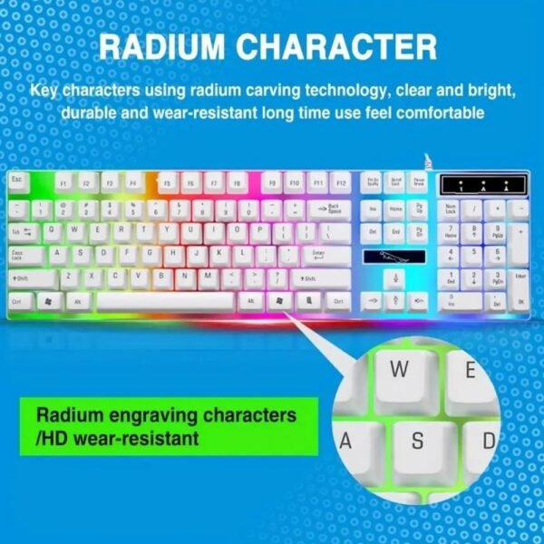 Gaming Keyboard Mouse Set Rainbow LED Wired USB For PC Laptop PS4  One 360UK - Image 4
