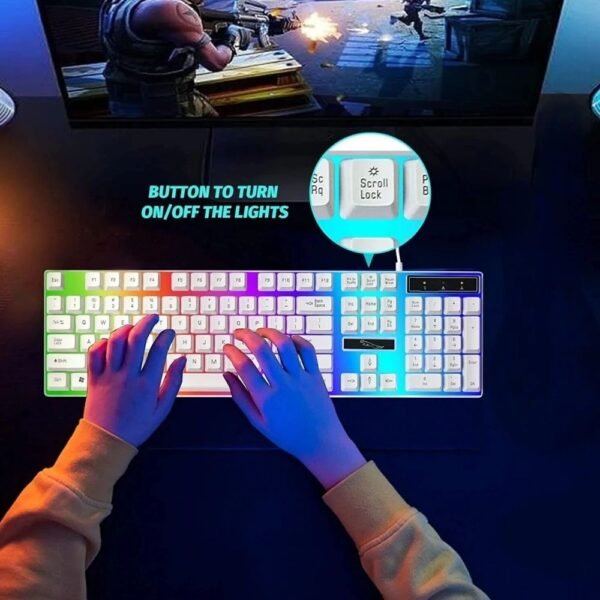 Gaming Keyboard Mouse Set Rainbow LED Wired USB For PC Laptop PS4  One 360UK - Image 5