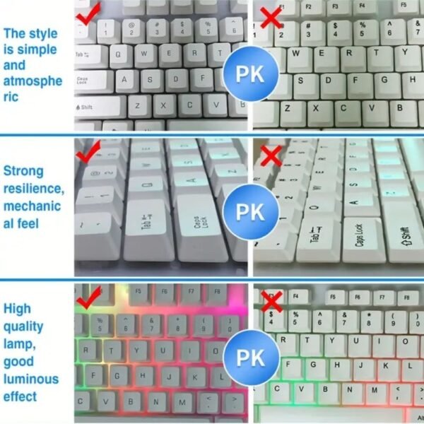 Gaming Keyboard Mouse Set Rainbow LED Wired USB For PC Laptop PS4  One 360UK - Image 7